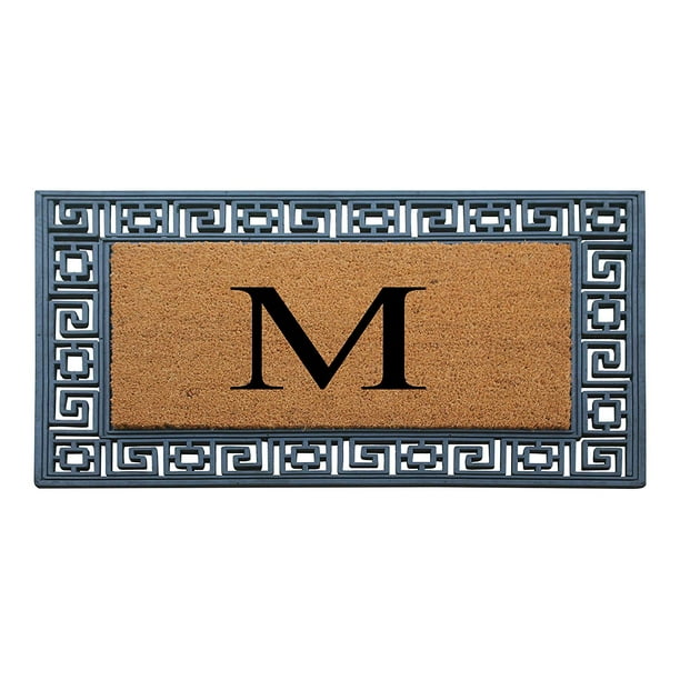 A1HC Rubber & Coir Floral Border Monogrammed Doormat Paisley Classic Border Bronze F 30 x 48 A1HC Rubber & Coir Floral Border Monogrammed Doormat Paisley Classic Border Bronze F 30 x 48